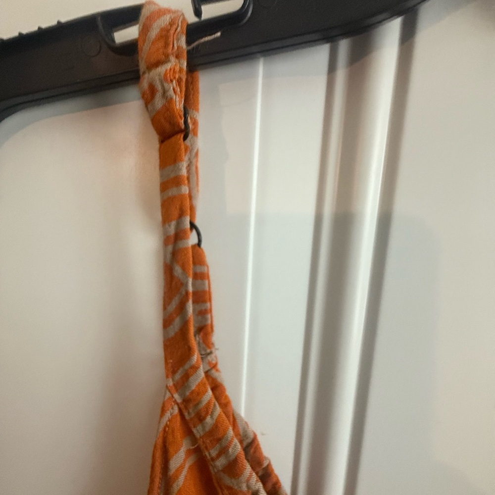 Orange Leaf Pattern Dress - image 5